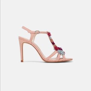 Zara floral high heeled sandal
